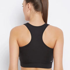 Black & White Animal Printed Lightly Padded Workout Bra Athlisis Sports