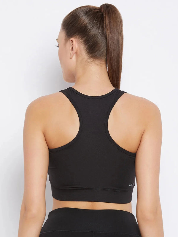 Black & White Animal Printed Lightly Padded Workout Bra Athlisis Sports