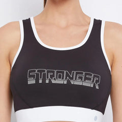 Typography Printed Workout Bra Non-Wired Removable Padded Athlisis Sports