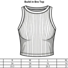 Built In Bra Racer Back Top Black