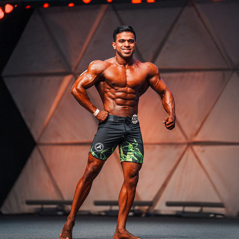 Green Fire Men's Physique Shorts Athlisis Sports